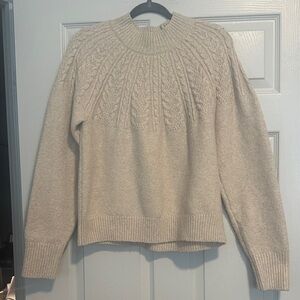 Joie Textured Knit Turtleneck Sweater - Cream